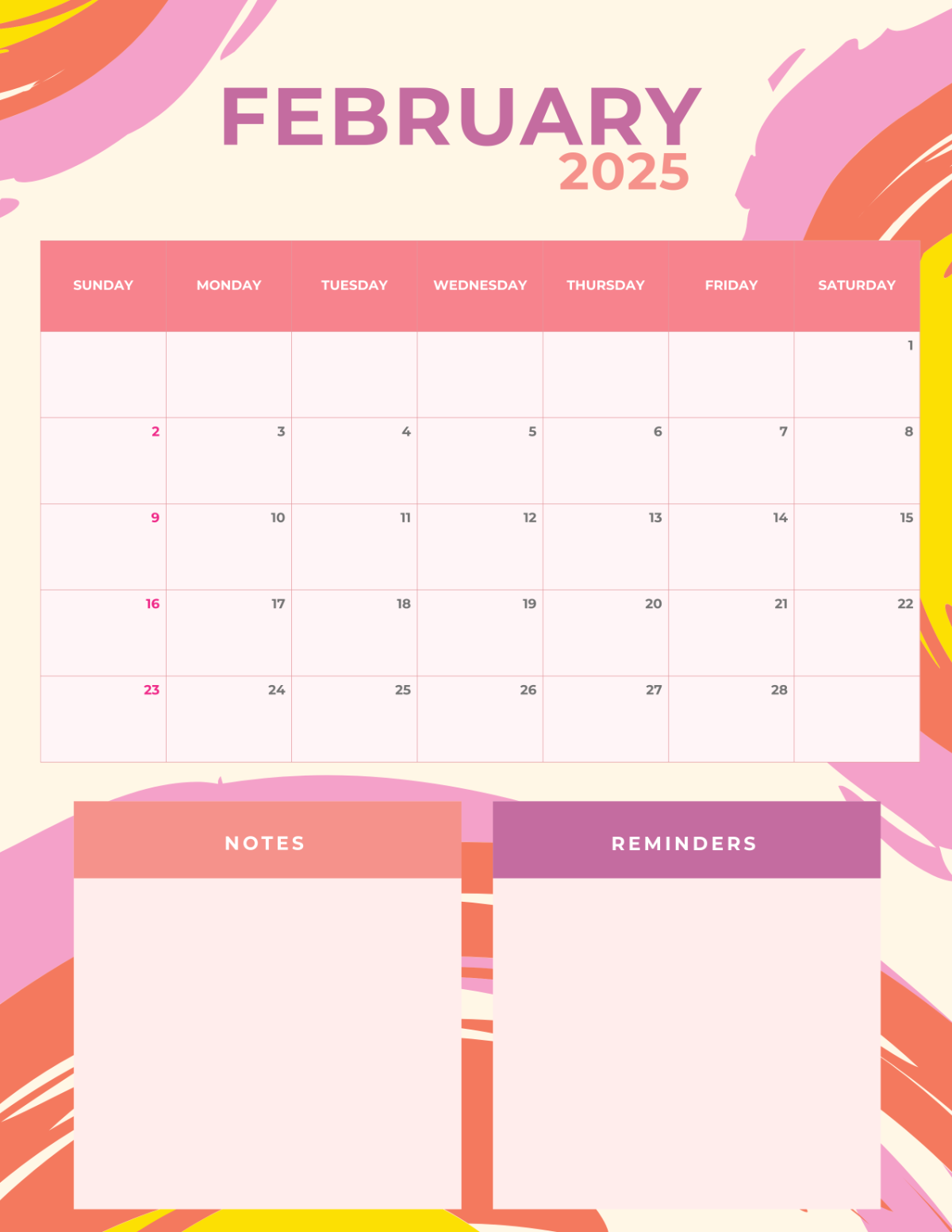 Free February 2025 Monthly Planner Template - Edit Online & Download