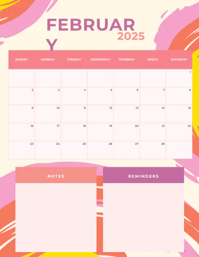 Free February 2025 Monthly Planner Template to Edit Online