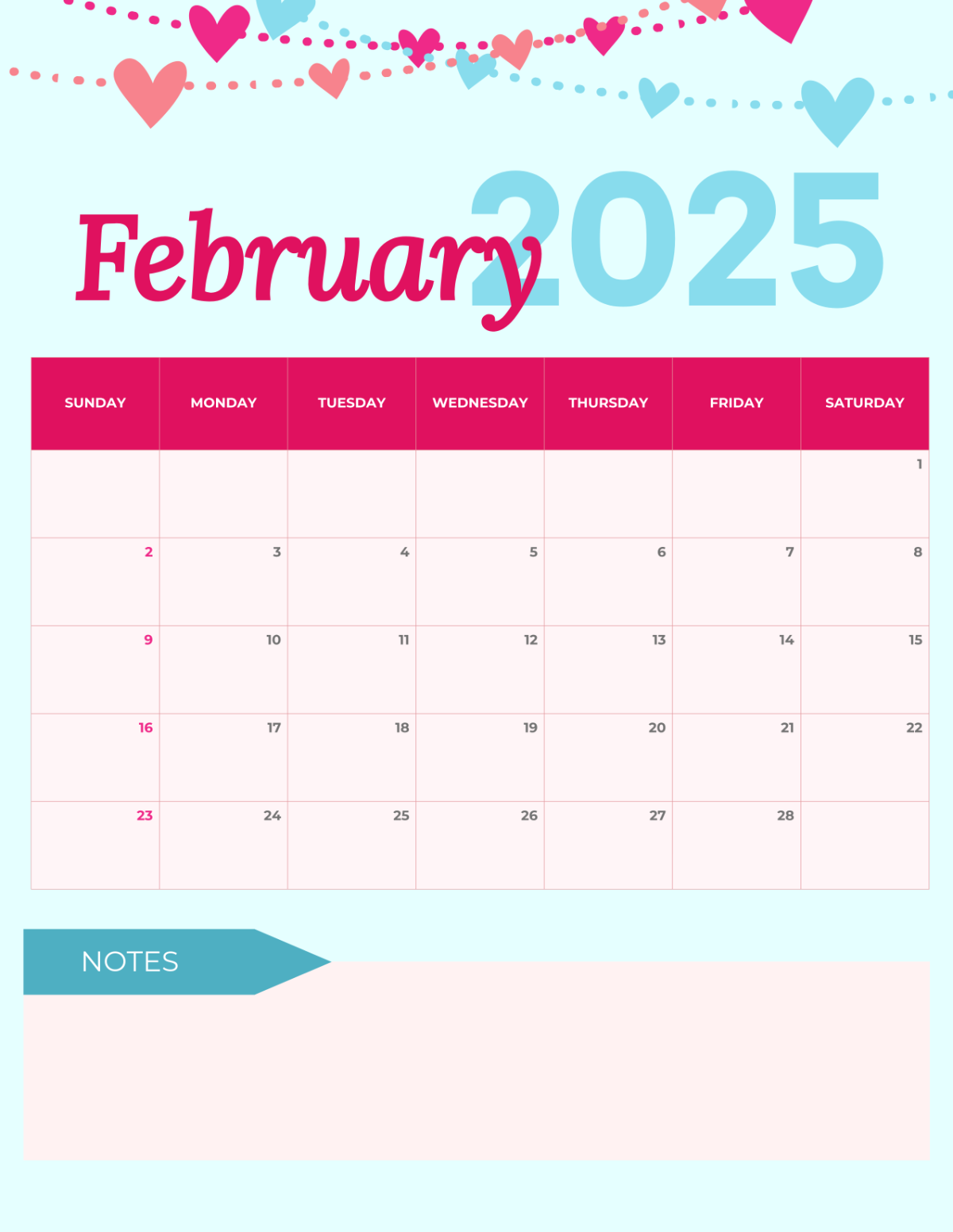 Free February 2025 Daily Planner Calendar Template - Edit Online & Download