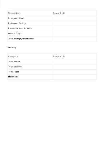 Free Blank Freelance Budget Sheet Template to Edit Online