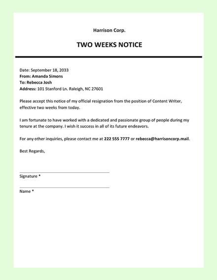 free-two-week-child-day-care-termination-notice-sample-template