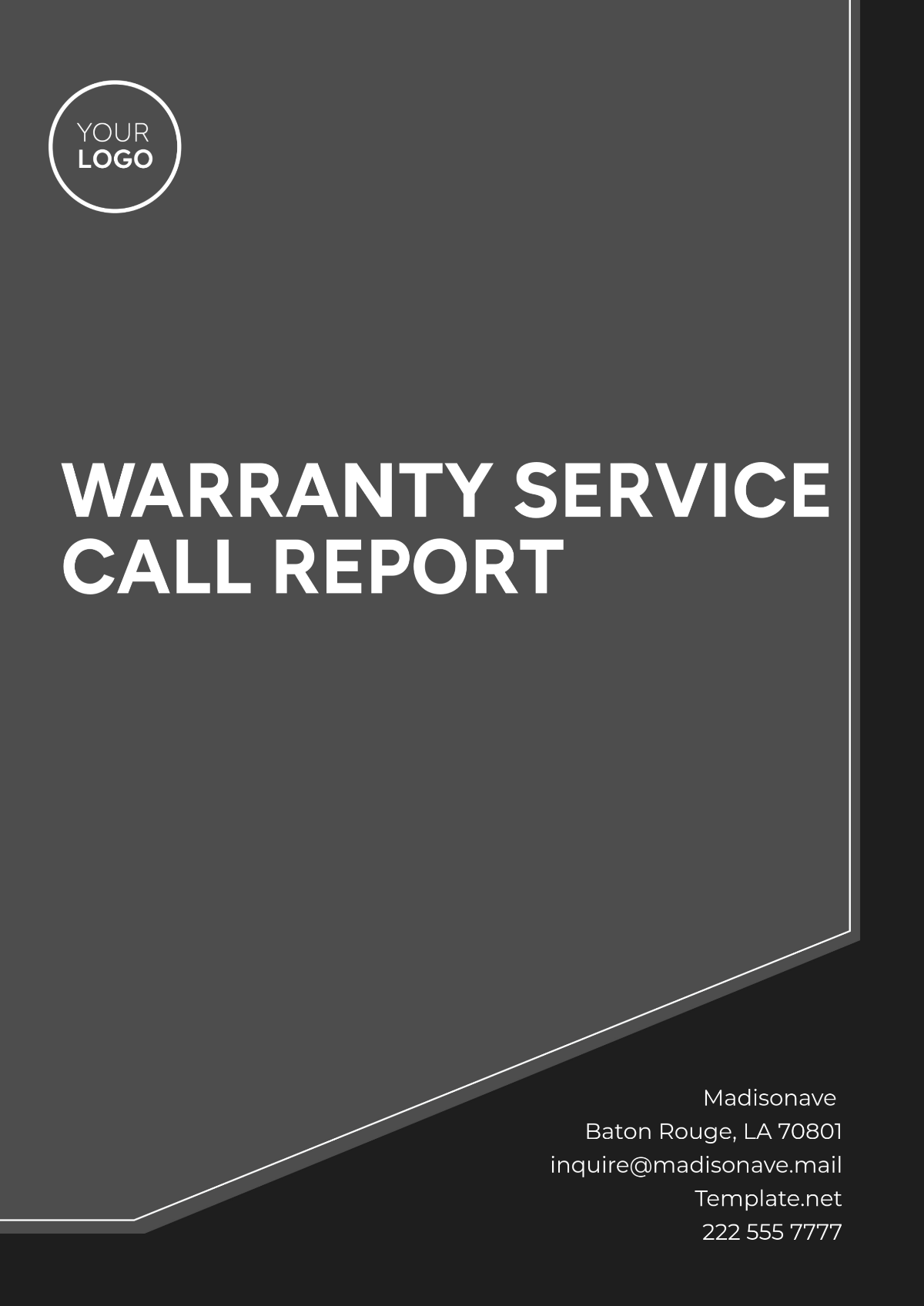 Free Warranty Service Call Report Template