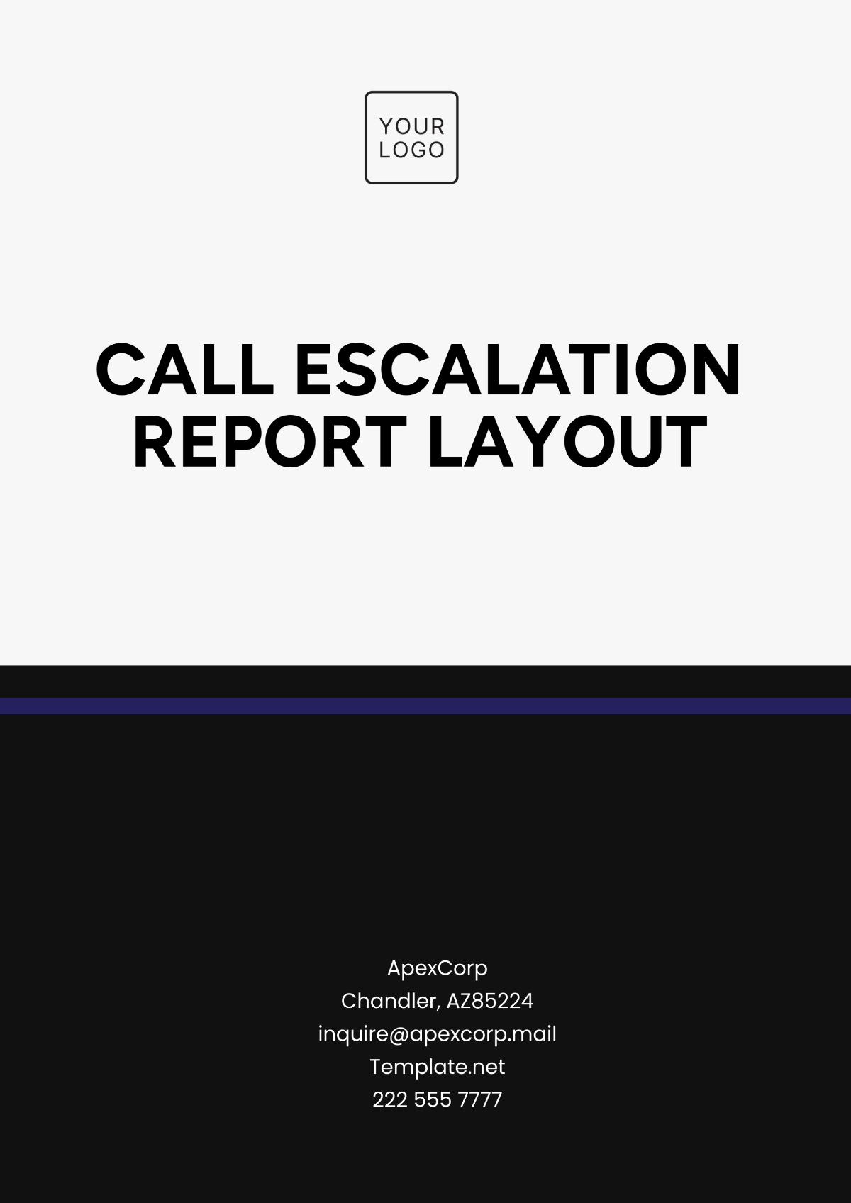 Free Call Escalation Report Layout Template