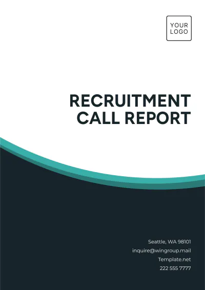 Free Recruitment Call Report Template to Edit Online