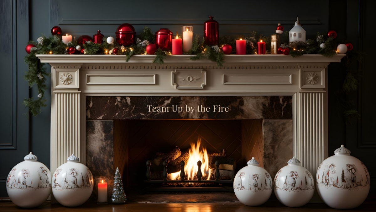 Free Fireplace Background for Teams Template