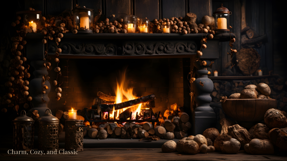 Free Rustic Fireplace Background Template - Edit Online & Download