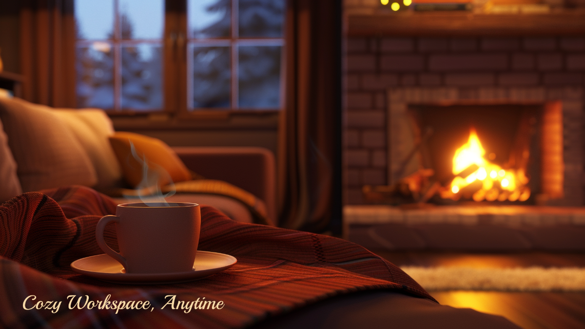 Free Fireplace Laptop Background Template