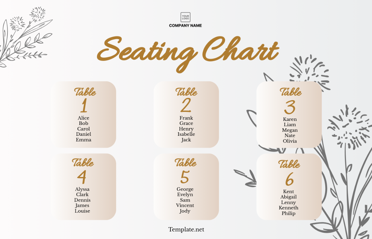 Seating Chart Template - Edit Online & Download