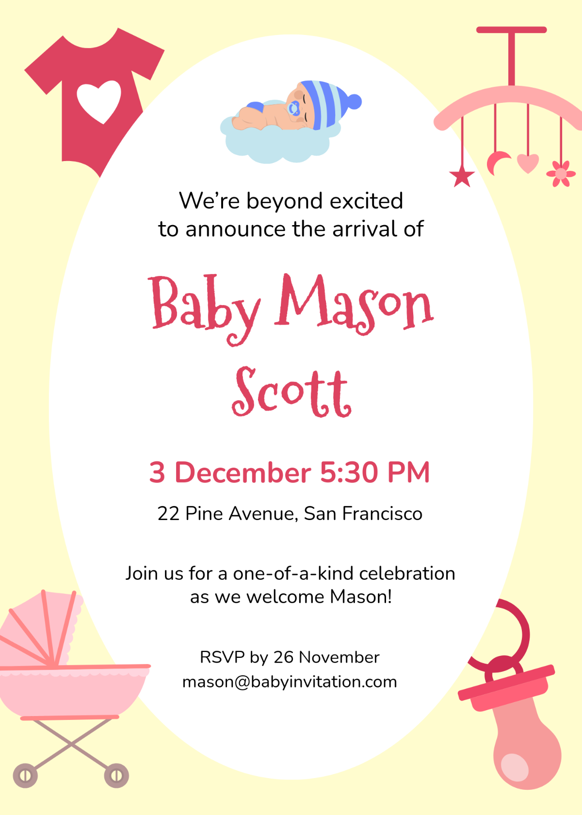 Unique Baby Invitation Template