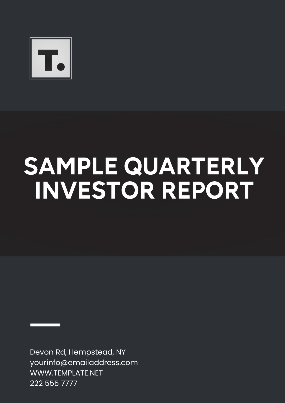 Sample Quarterly Investor Report Template - Edit Online & Download