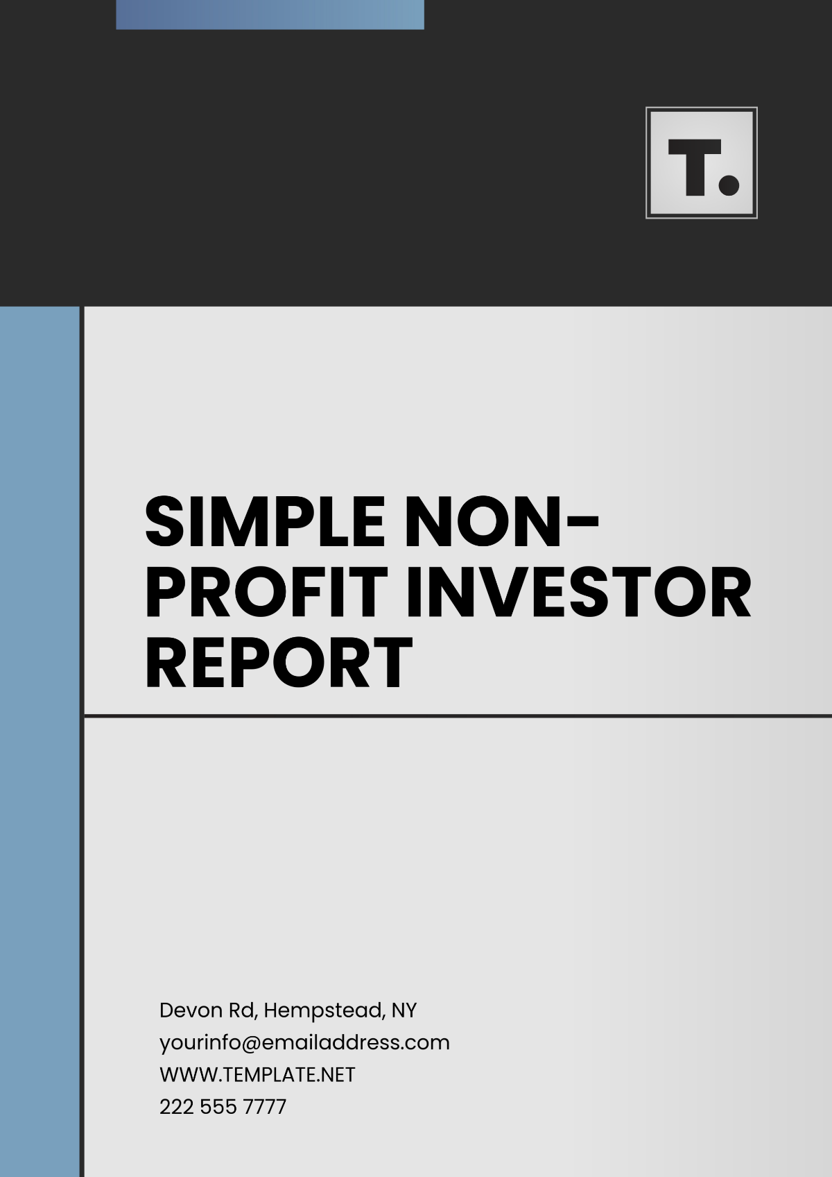 Simple Non-Profit Investor Report Template - Edit Online & Download