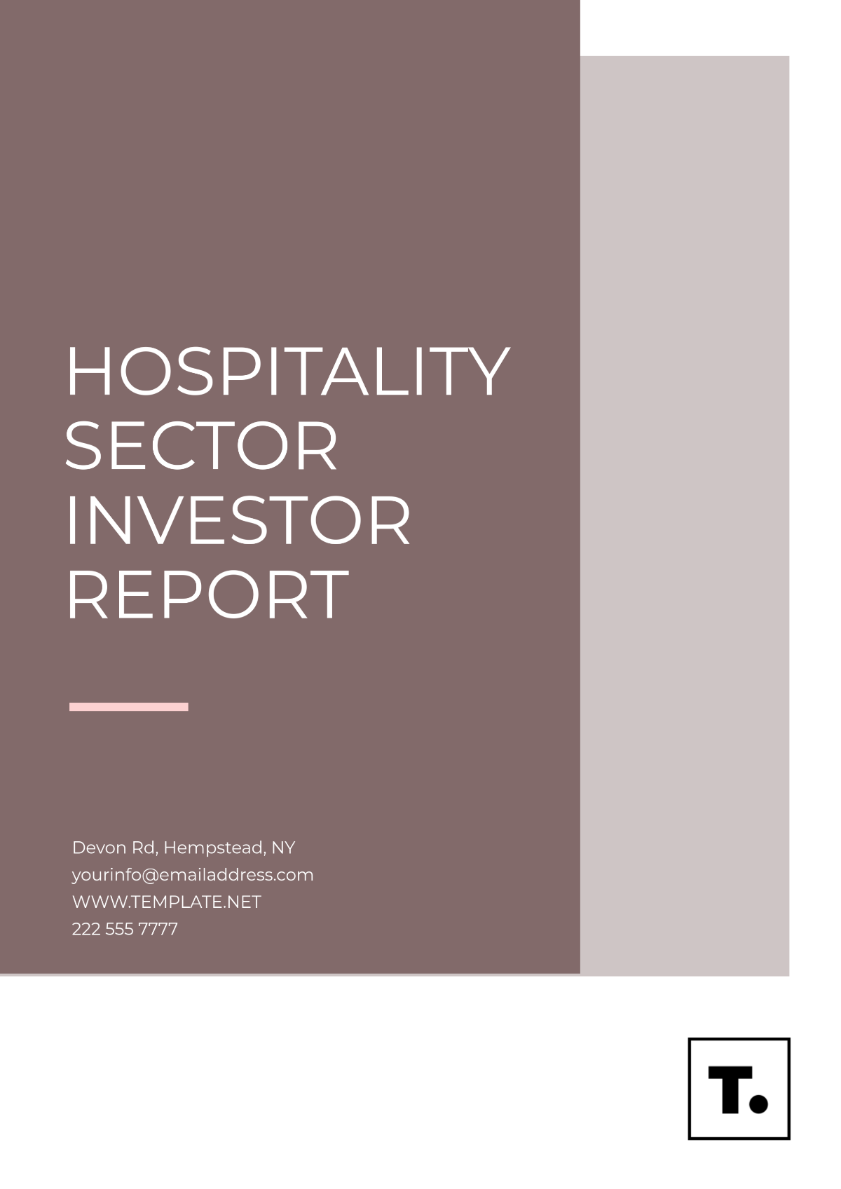 Hospitality Sector Investor Report Template - Edit Online & Download