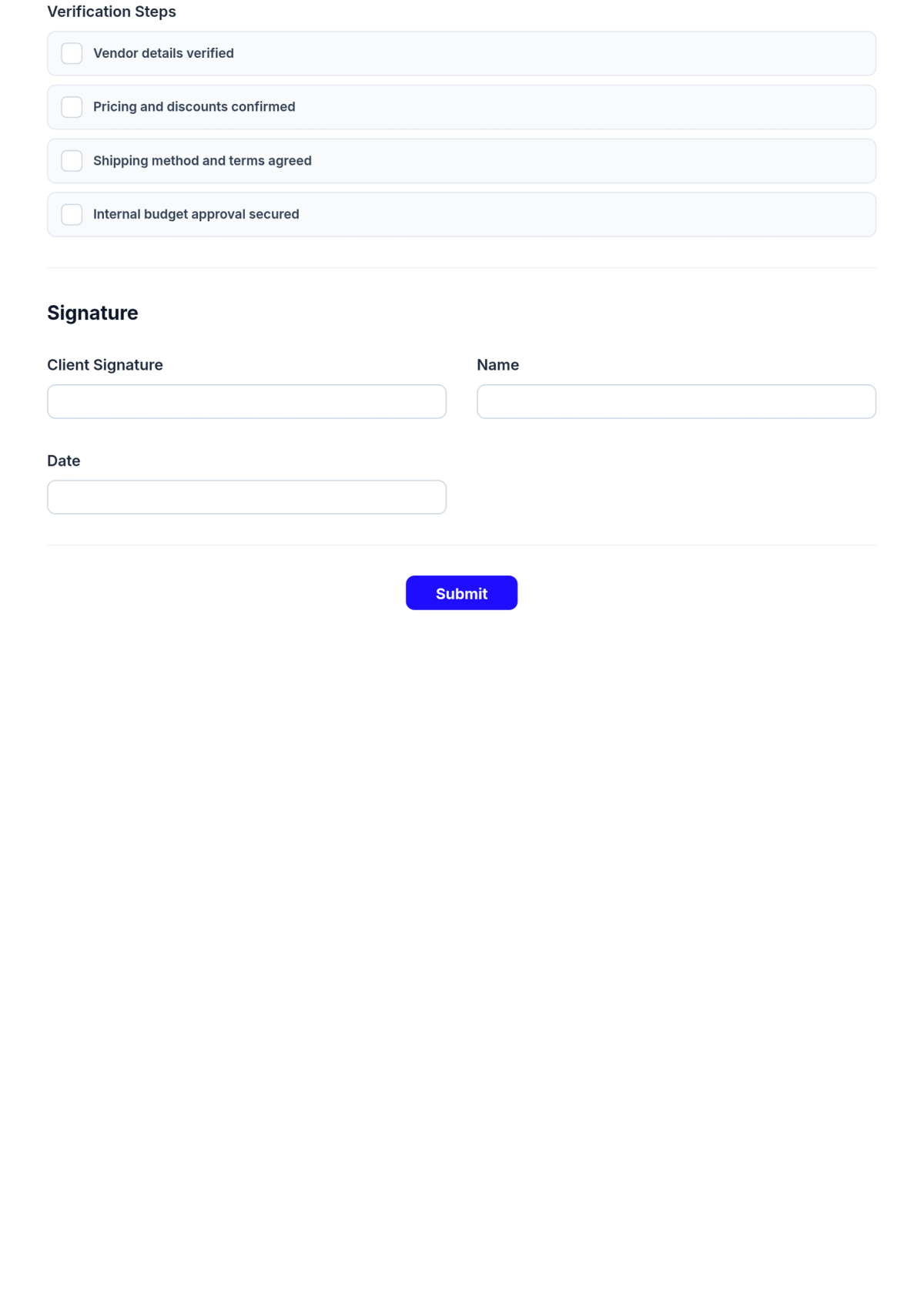 Free Purchase Order Checklist Form Template & AI Maker Free Purchase Order Checklist Form Template & AI Maker