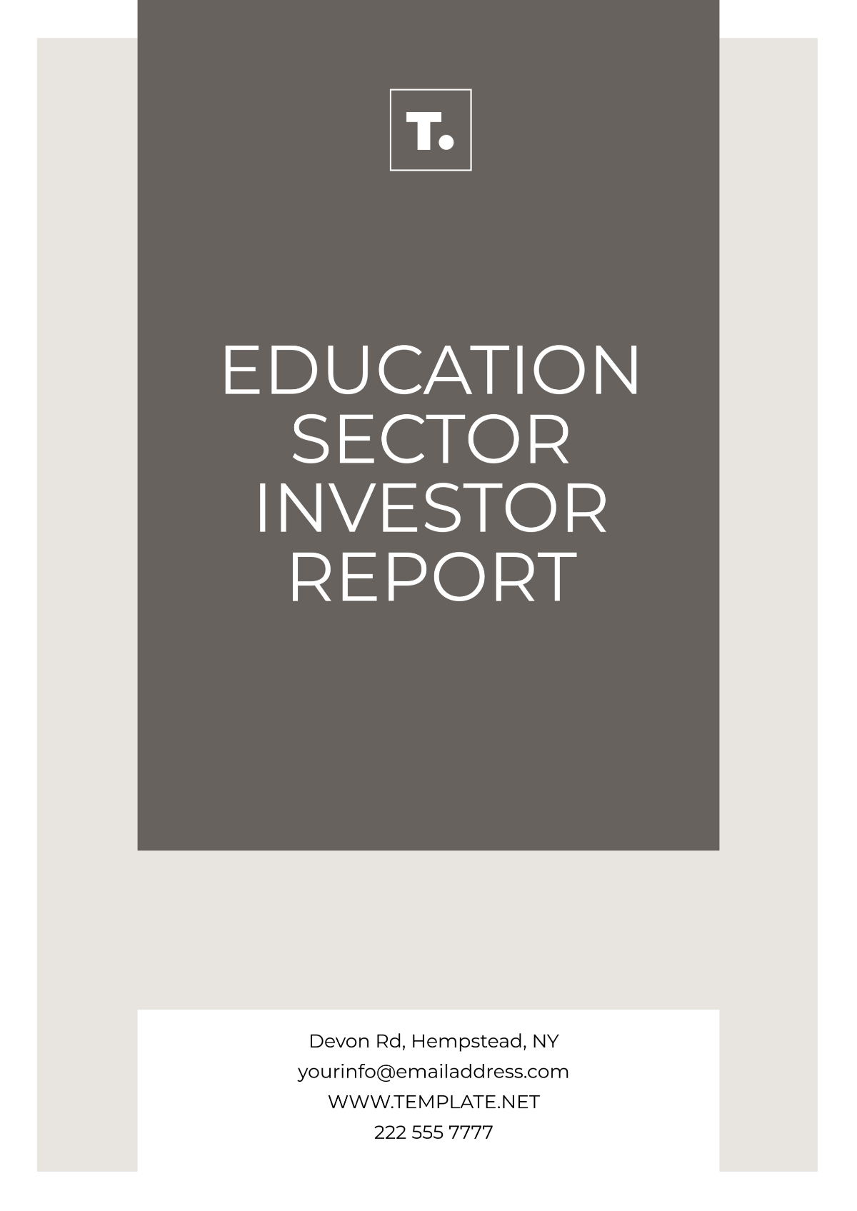 Education Sector Investor Report Template - Edit Online & Download