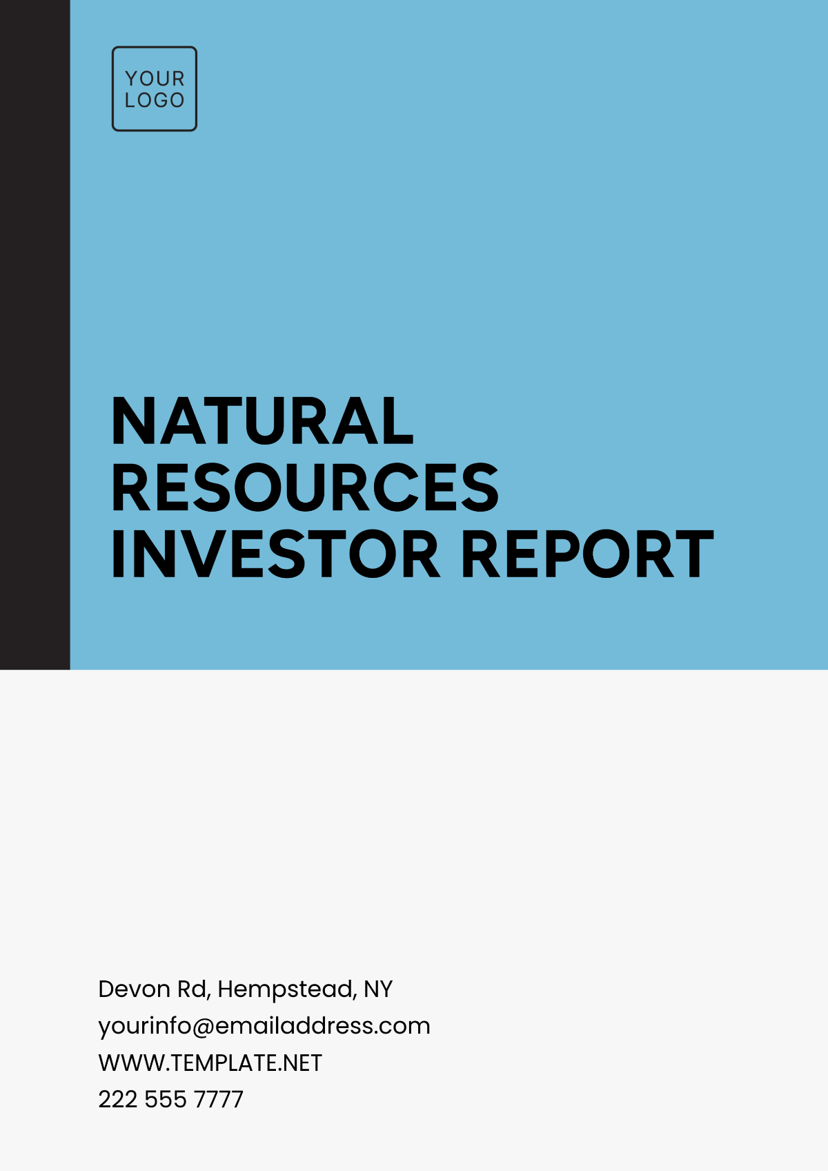 Natural Resources Investor Report Template - Edit Online & Download