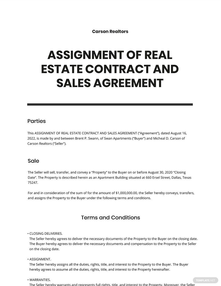 what is assignment of contract in real estate