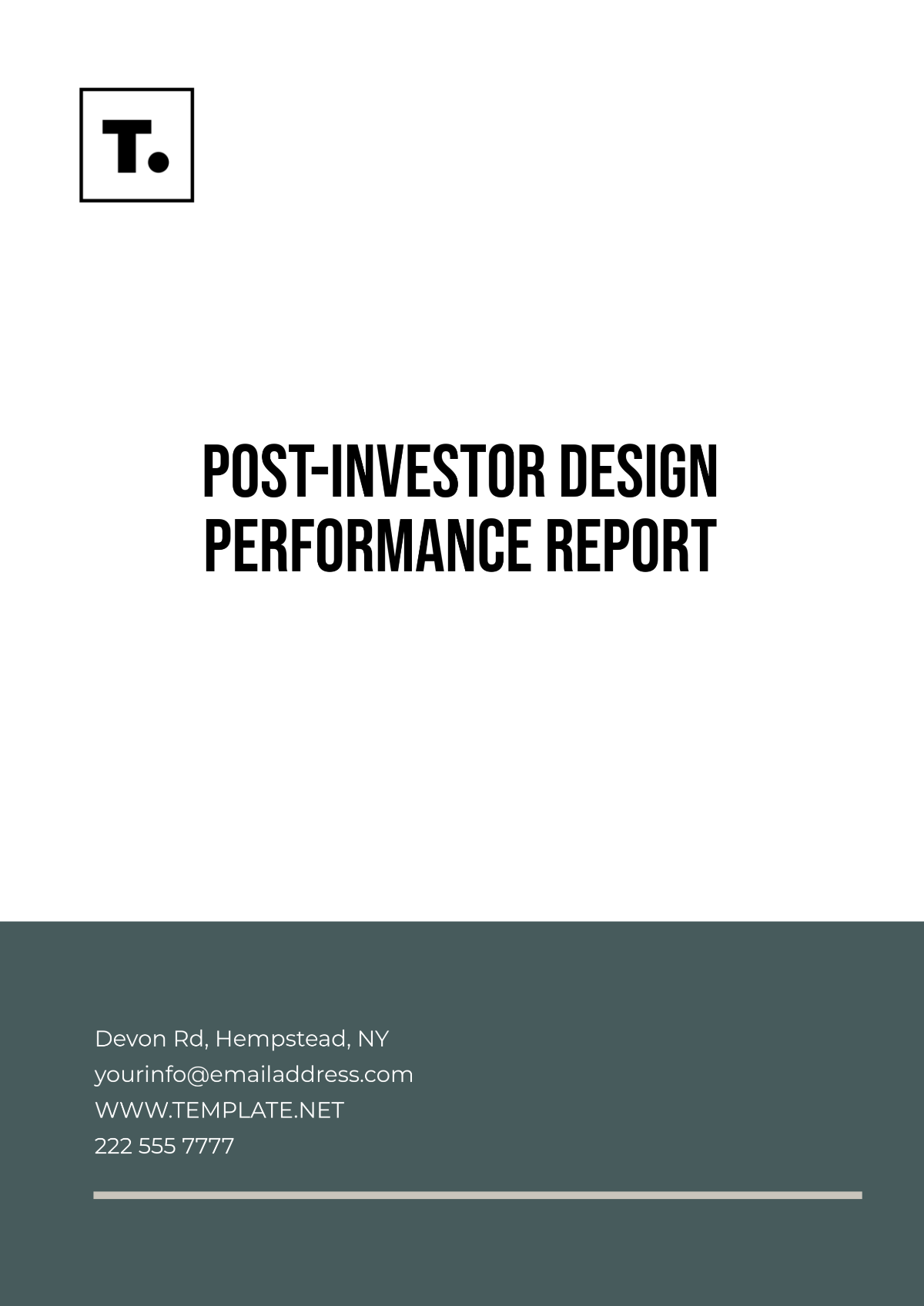 Post-Investor Design Performance Report Template - Edit Online & Download