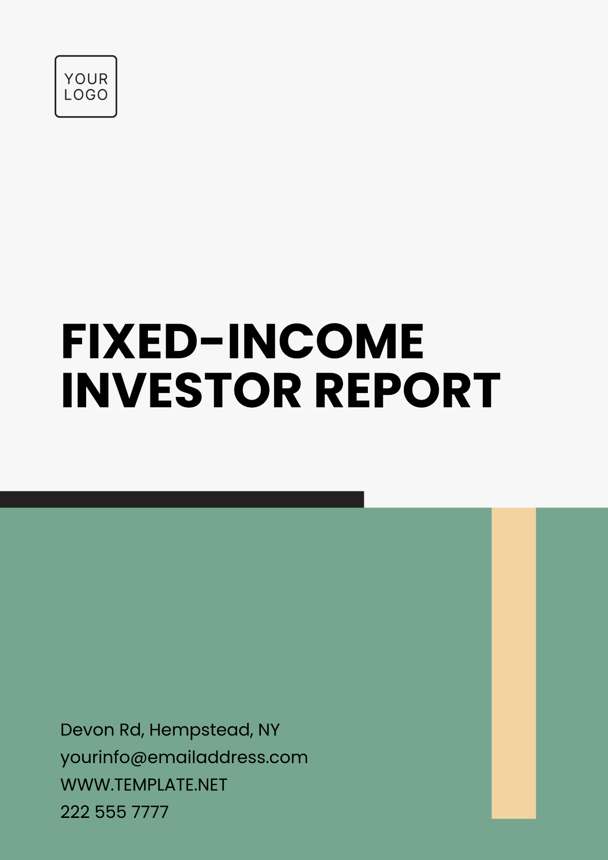 Fixed-Income Investor Report Template - Edit Online & Download