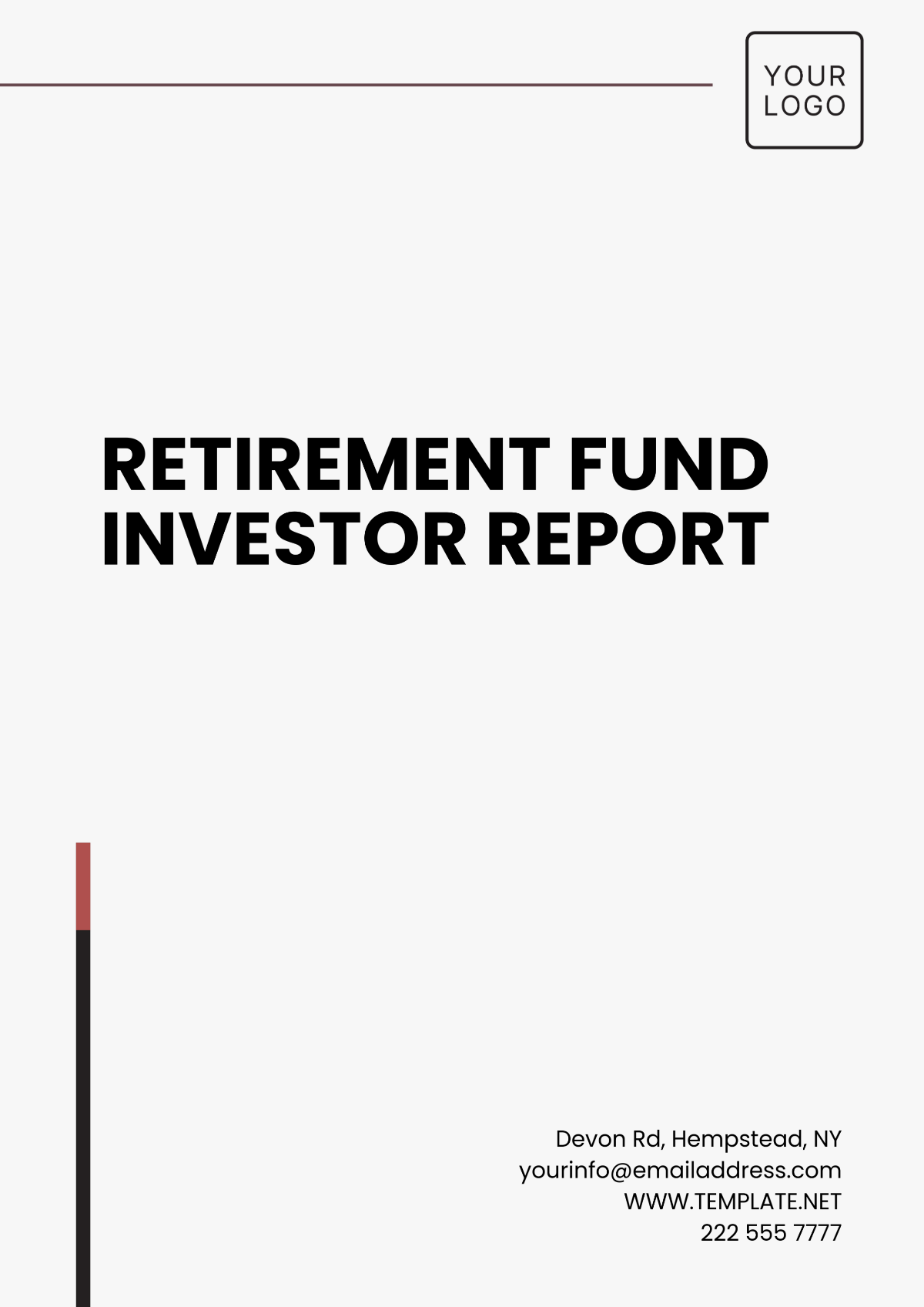 Retirement Fund Investor Report Template - Edit Online & Download