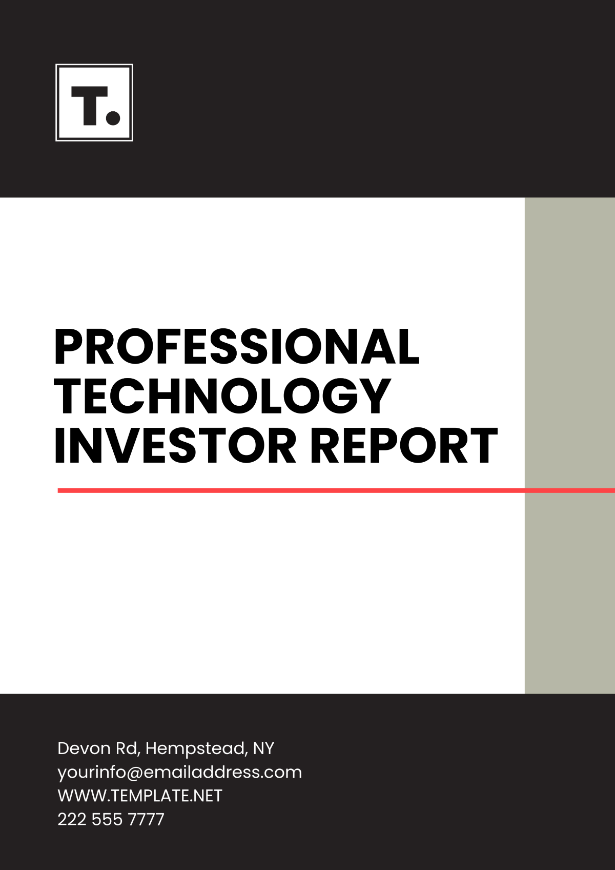 Professional Technology Investor Report Template - Edit Online & Download