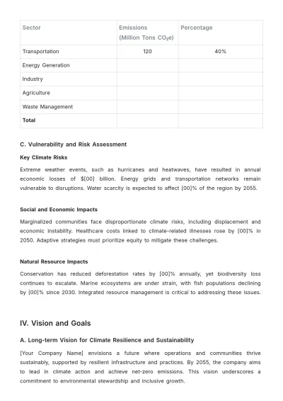 Free Climate Change Strategic Plan Template to Edit Online