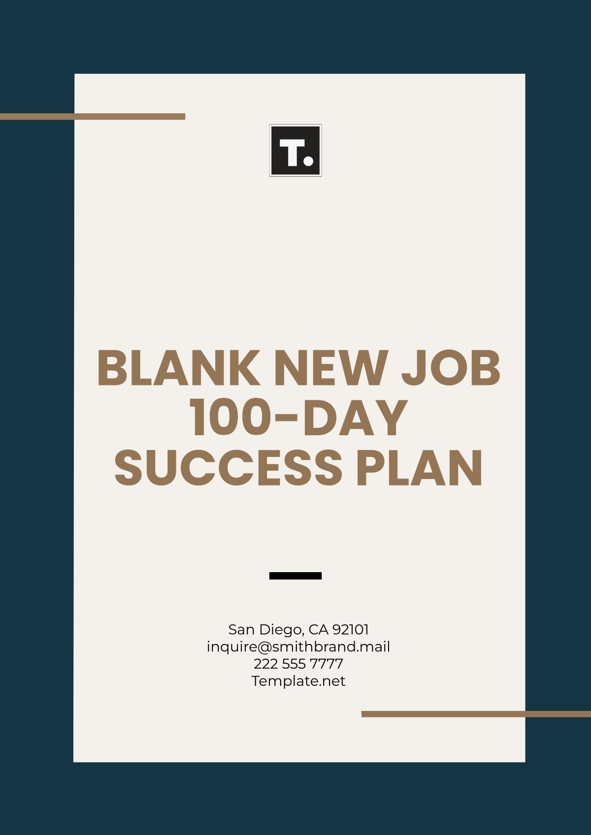 Free Blank New Job 100-Day Success Plan Template