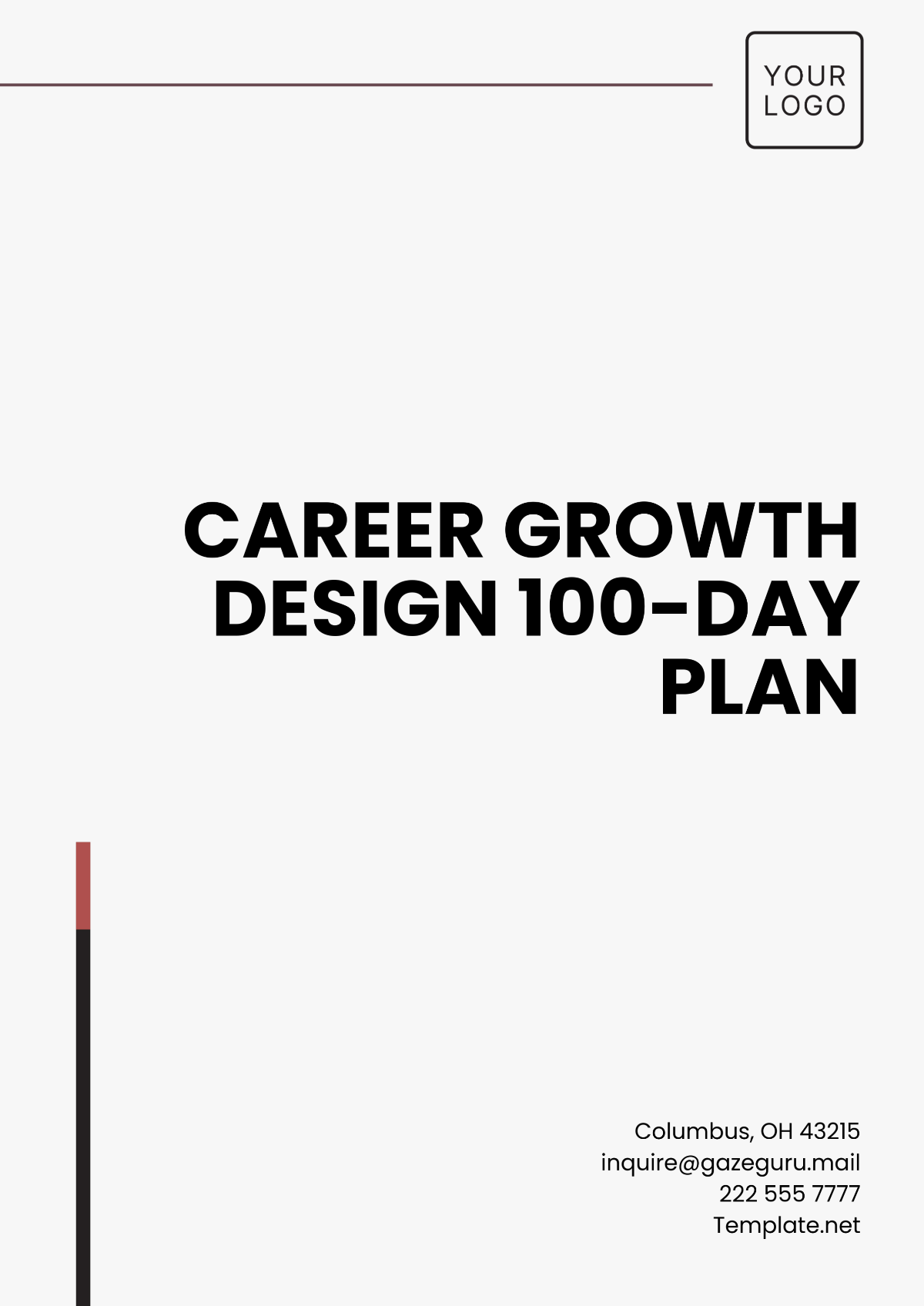 Free Career Growth Design 100-Day Plan Template