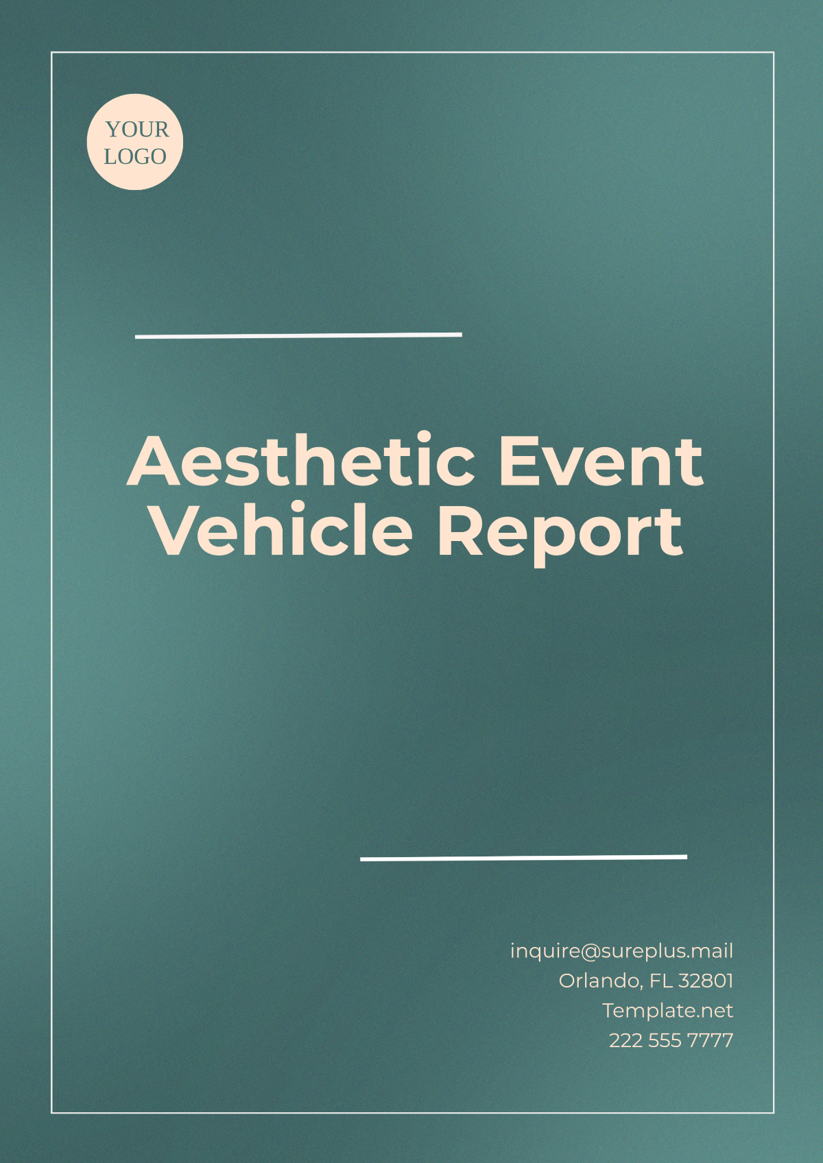 Free Aesthetic Event Vehicle Report Template