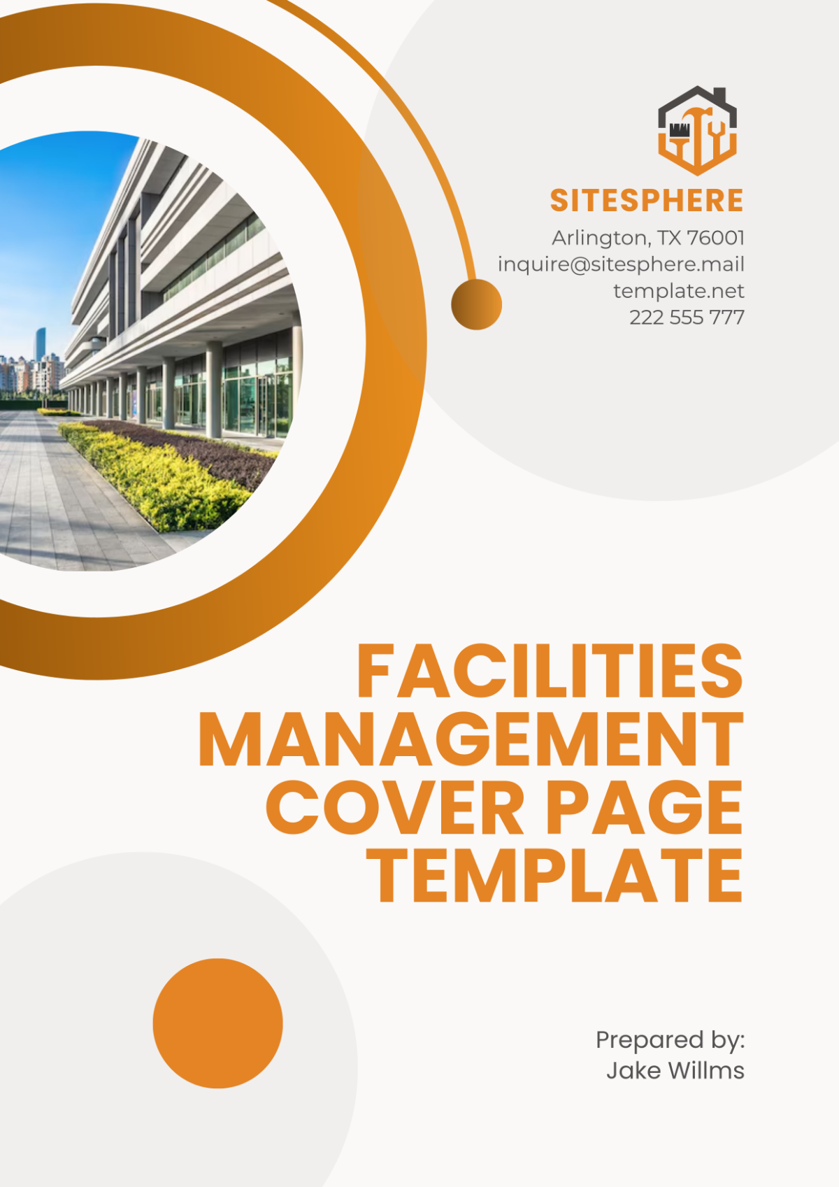 Free Facilities Management Cover Page Template - Edit Online & Download