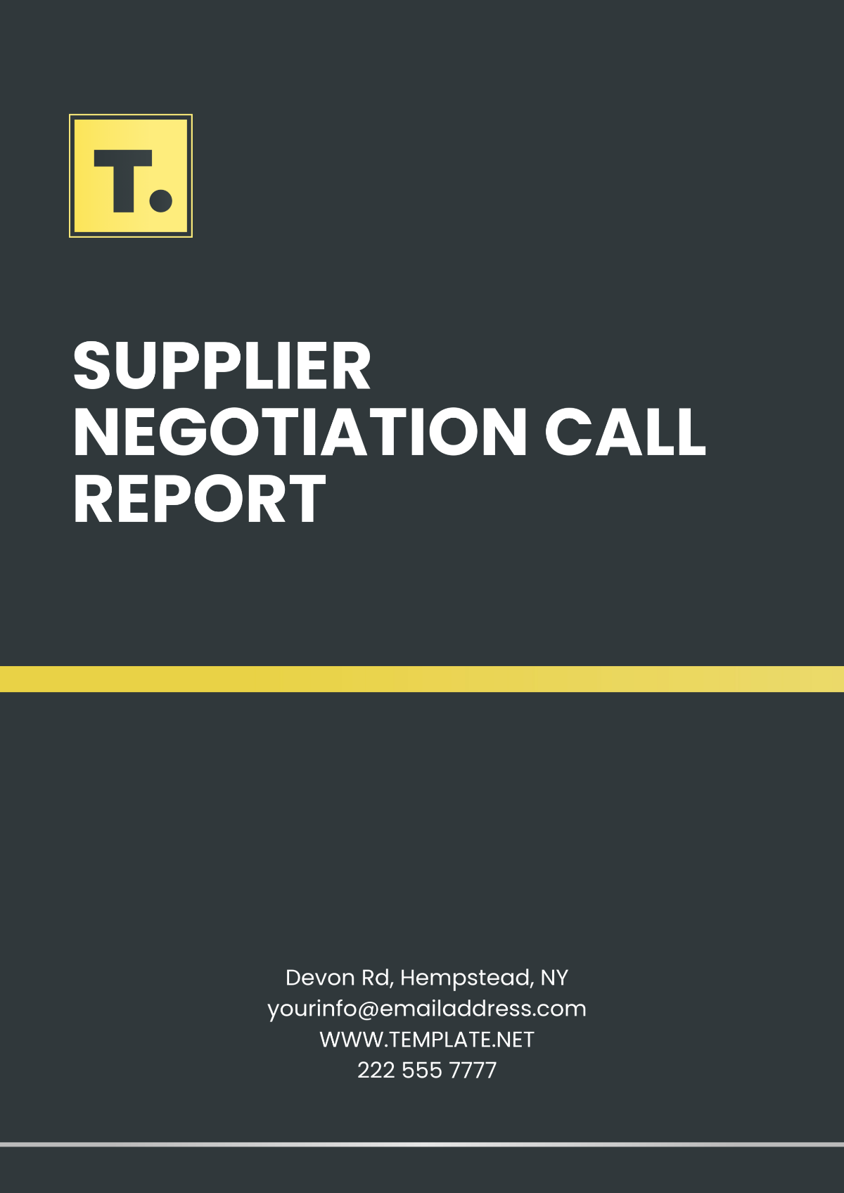 Free Supplier Negotiation Call Report Template