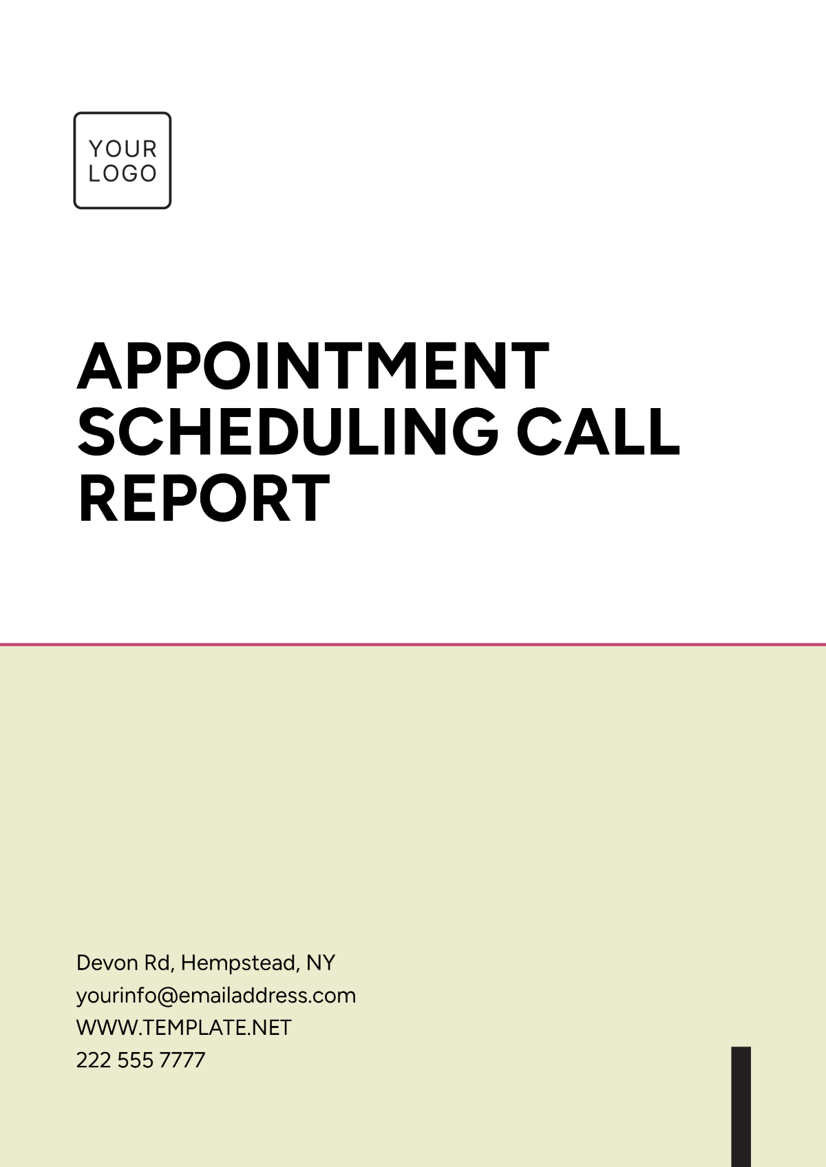 Free Appointment Scheduling Call Report Template