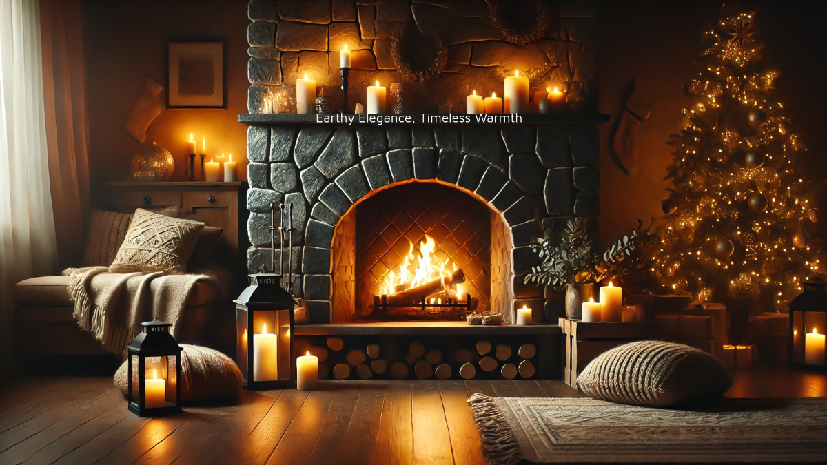 Free Stone Fireplace Background Template