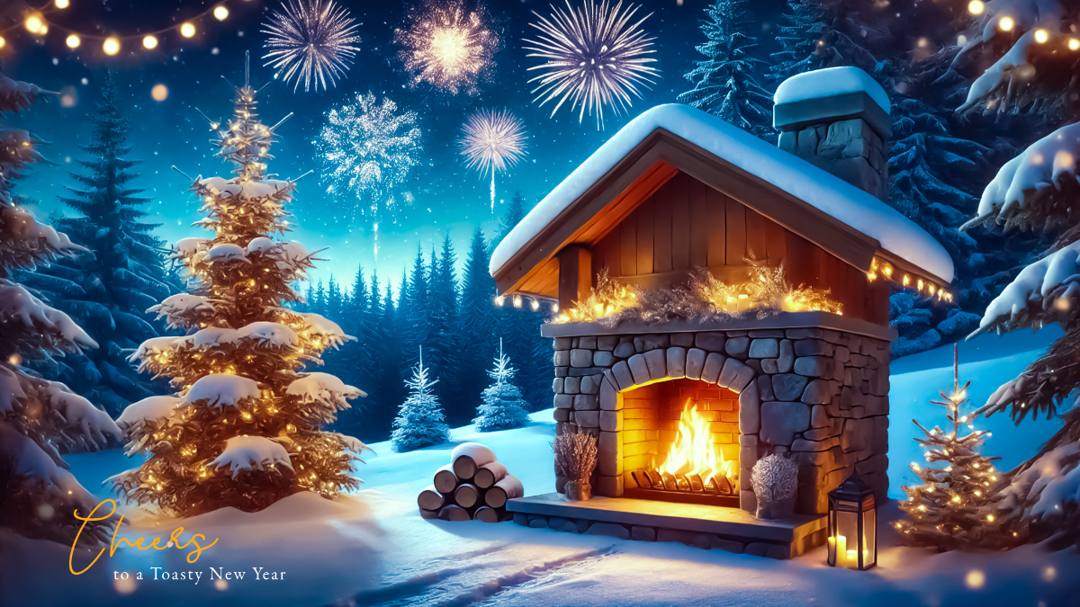 Free New Year’s Eve Festive Fireplace Template - Edit Online & Download