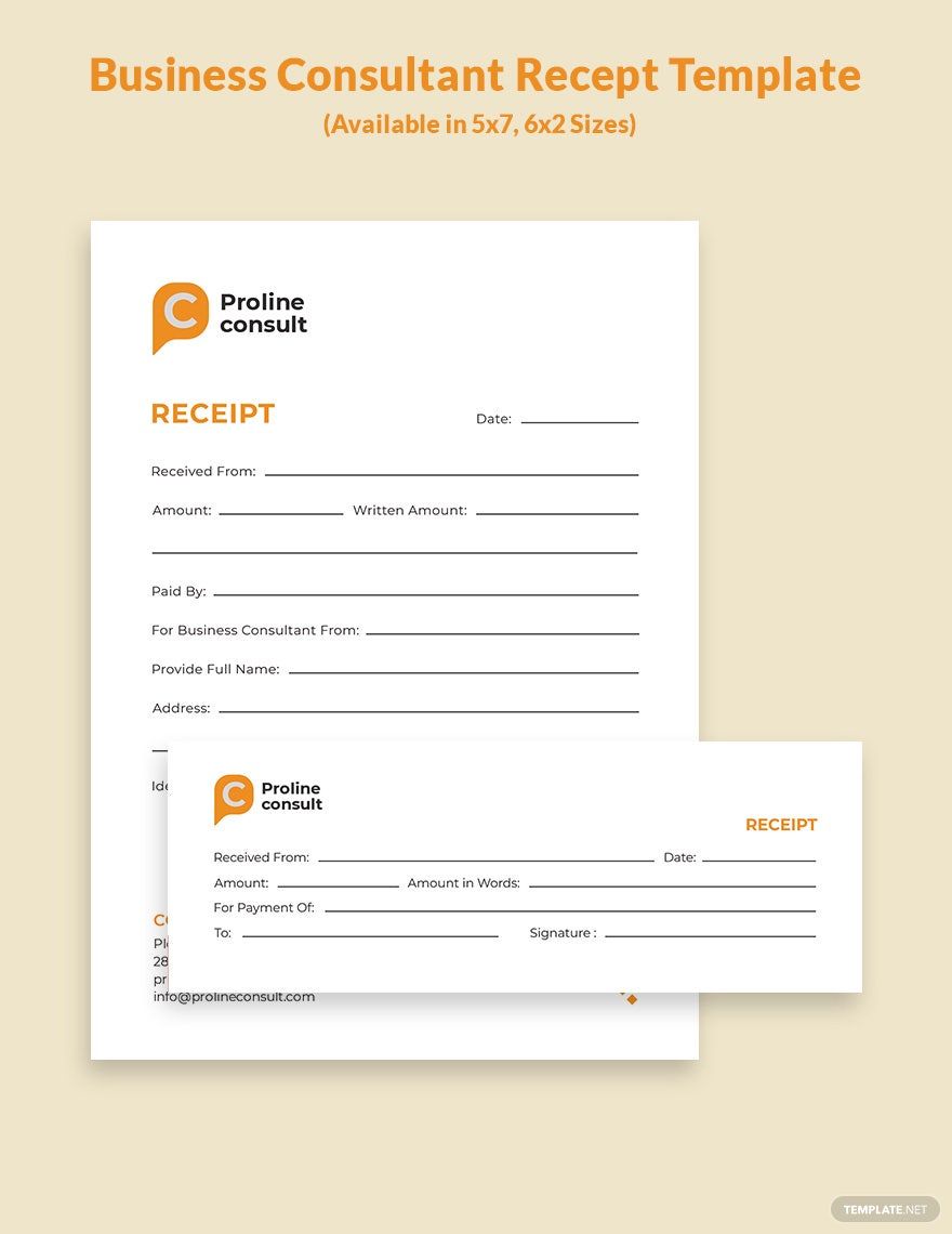 Business Consultant Receipt Template