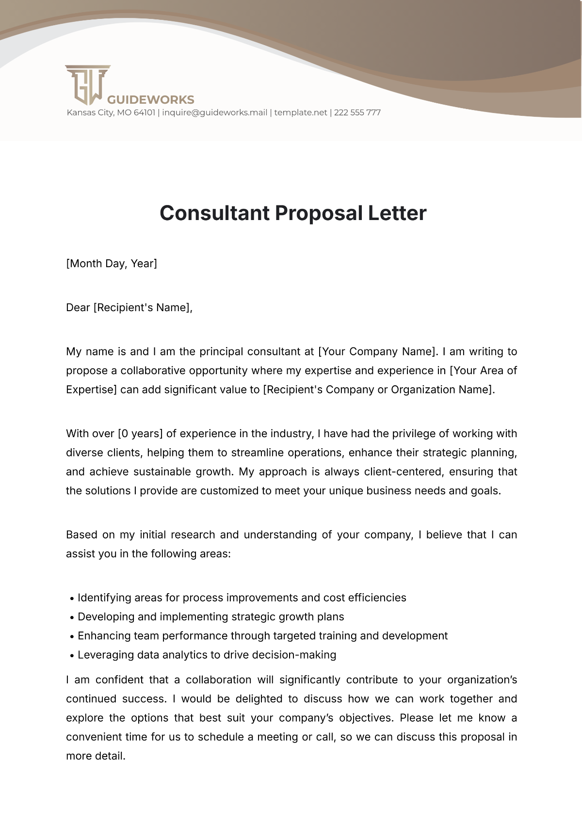 Free Consultant Proposal Letter Template