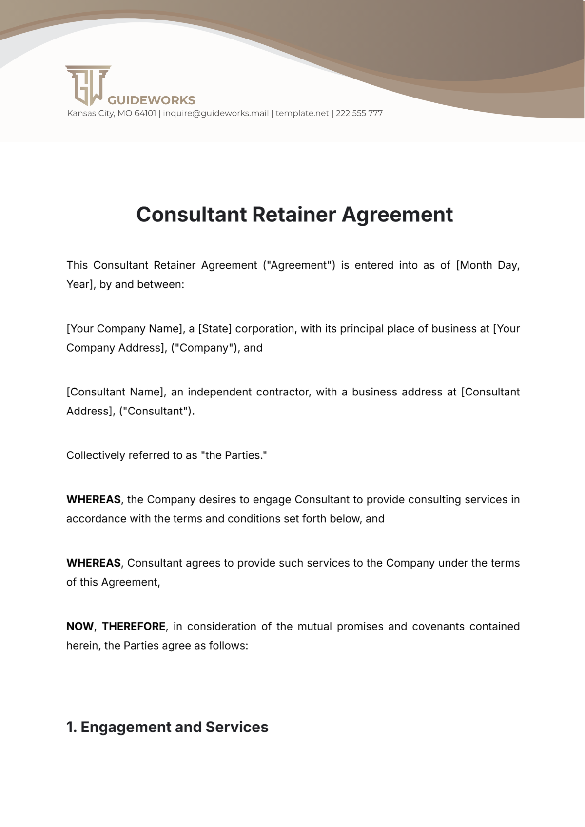 Free Consultant Retainer Agreement Template