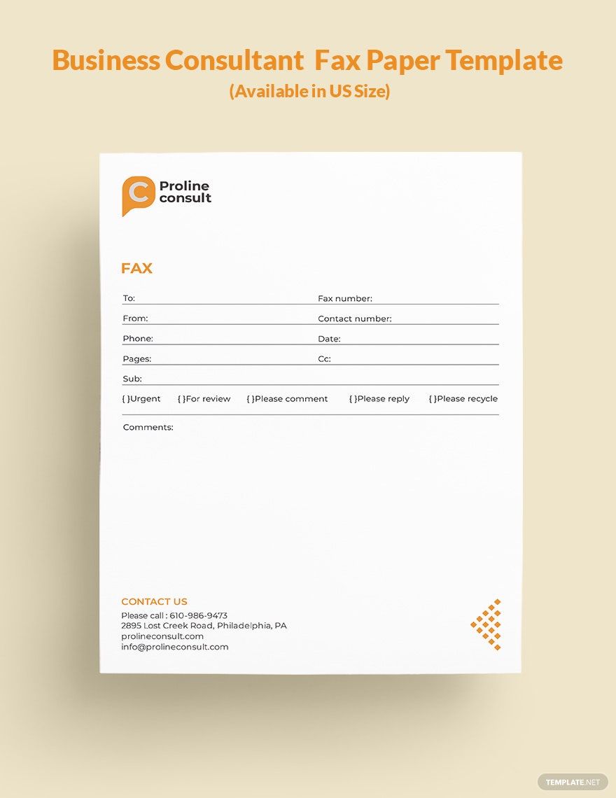 Free Business Consultant Fax Paper Template