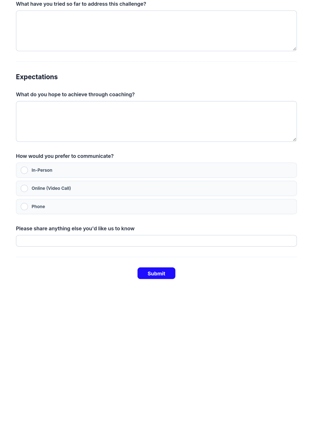 Free Coaching Client Assessment Form Template & AI Maker Free Coaching Client Assessment Form Template & AI Maker