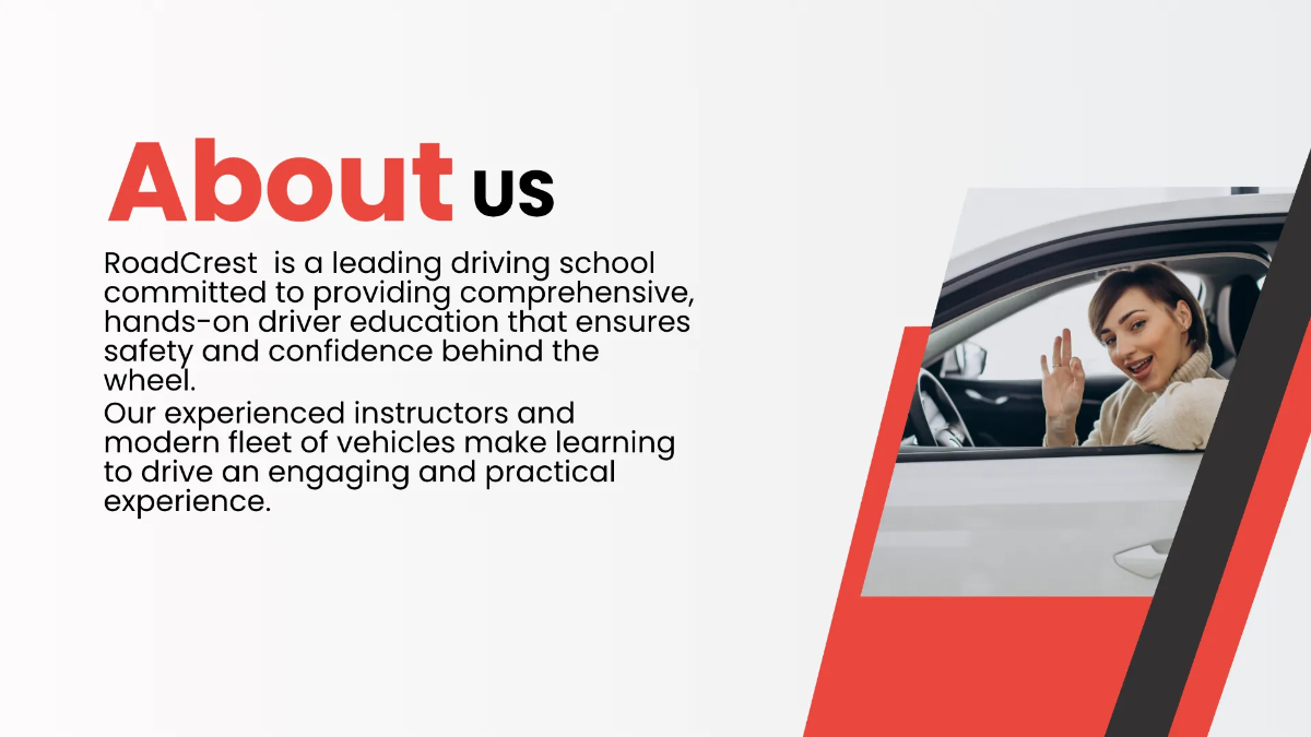 Free Driving School Presentation Template to Edit Online