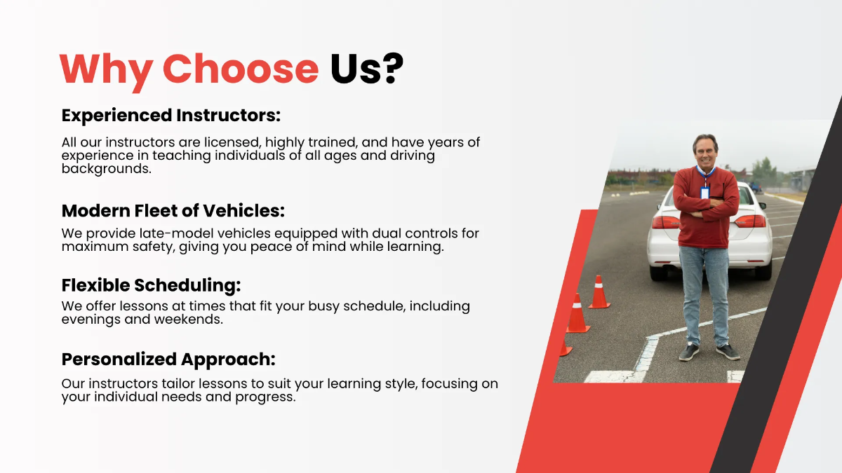 Free Driving School Presentation Template to Edit Online