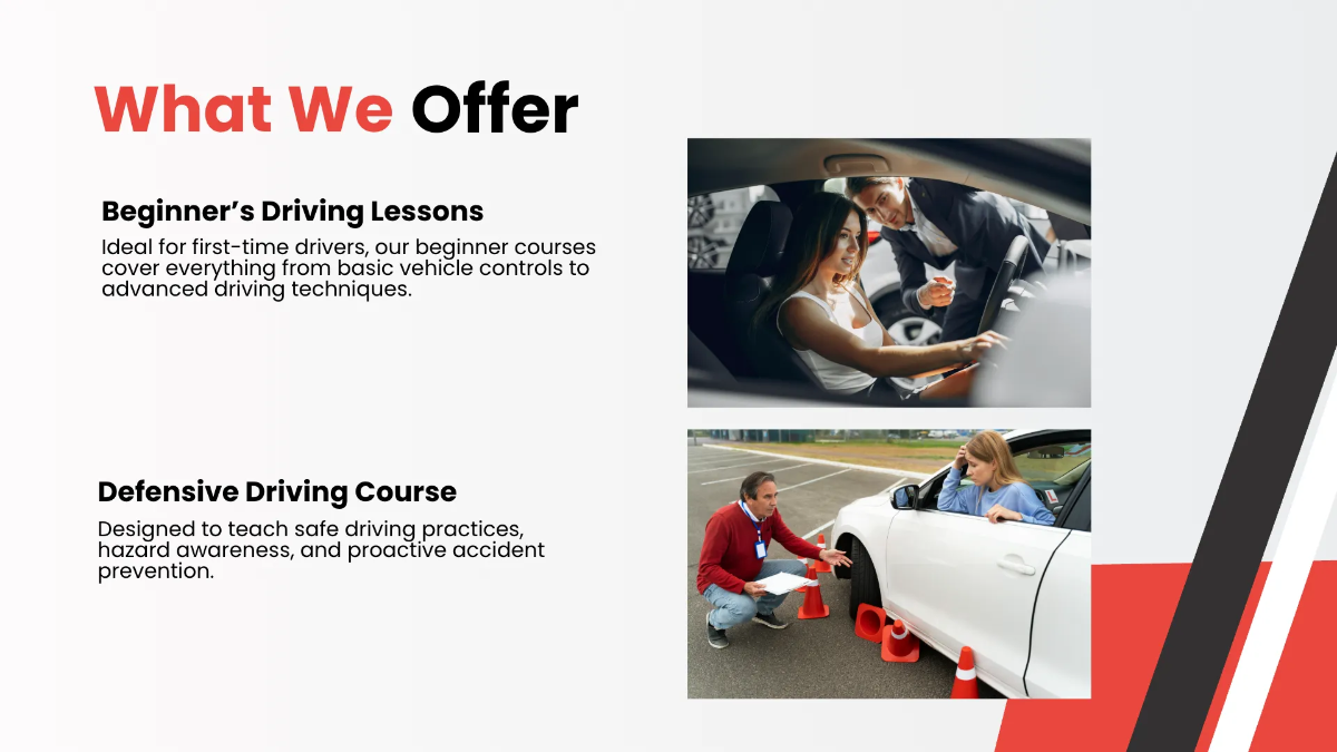 Free Driving School Presentation Template to Edit Online