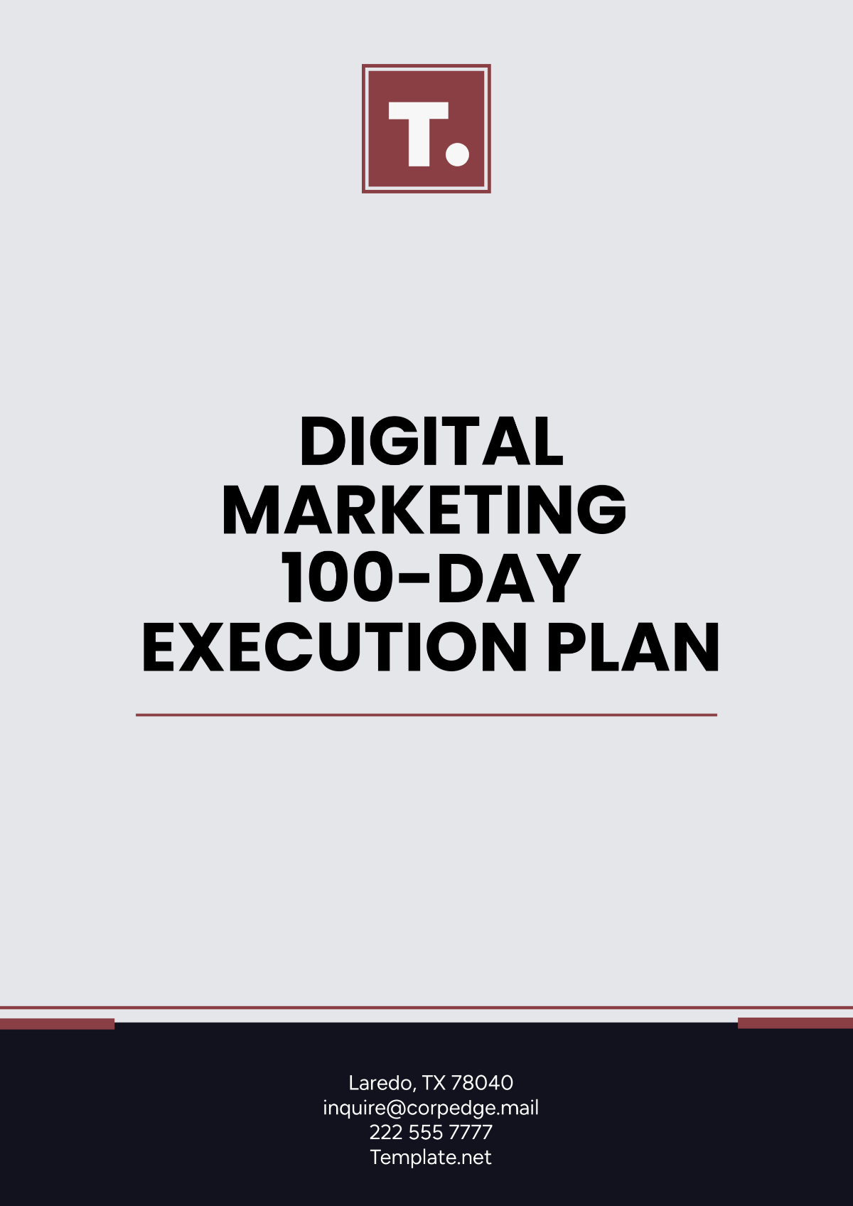 Free Digital Marketing 100-Day Execution Plan Template