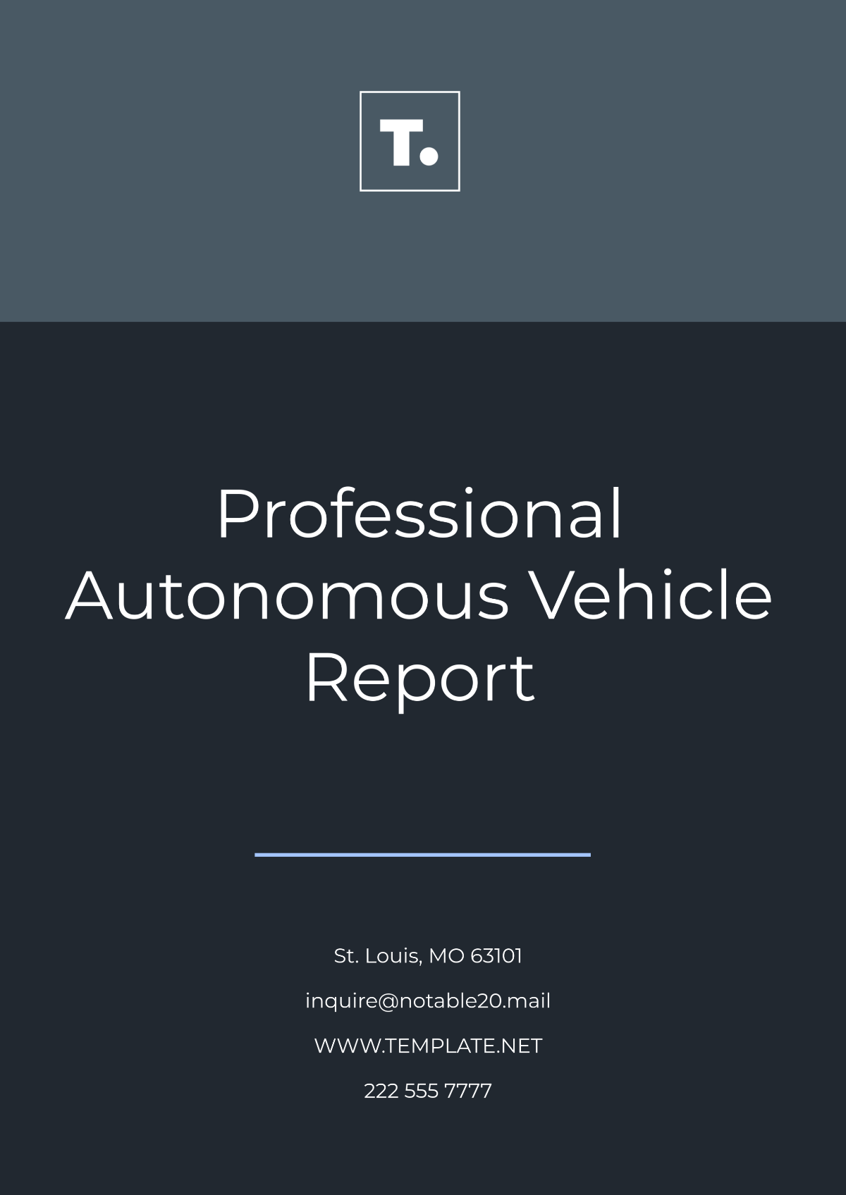 Free Professional Autonomous Vehicle Report Template