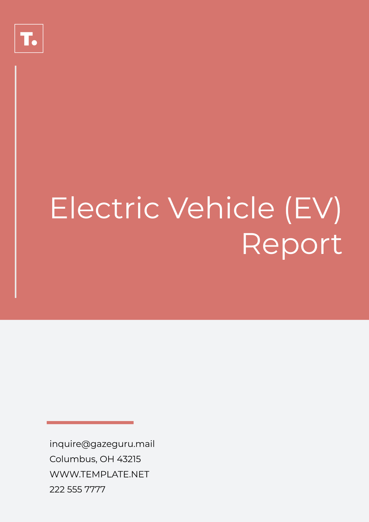 Free Electric Vehicle (EV) Report Template