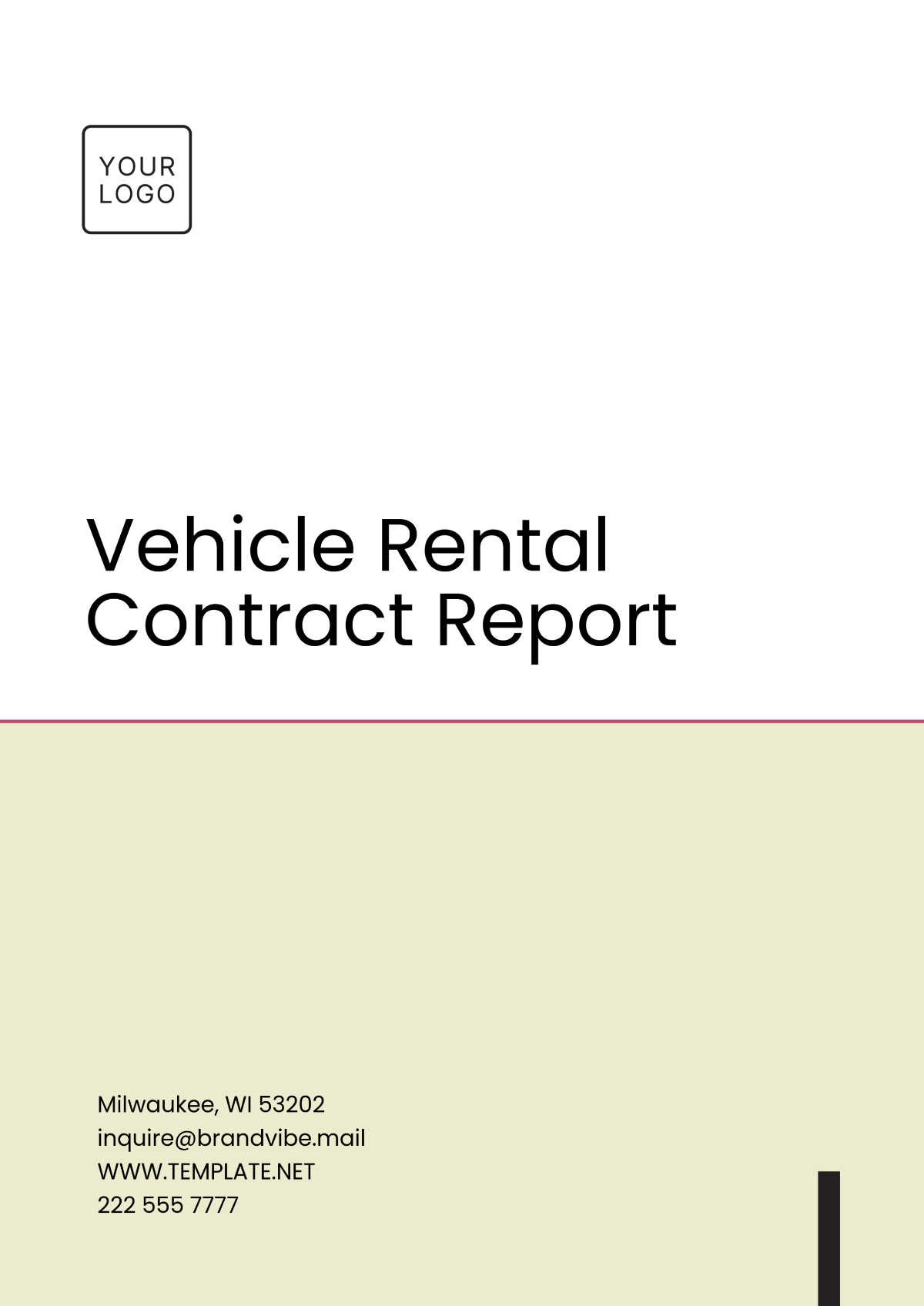 Free Vehicle Rental Contract Report Template