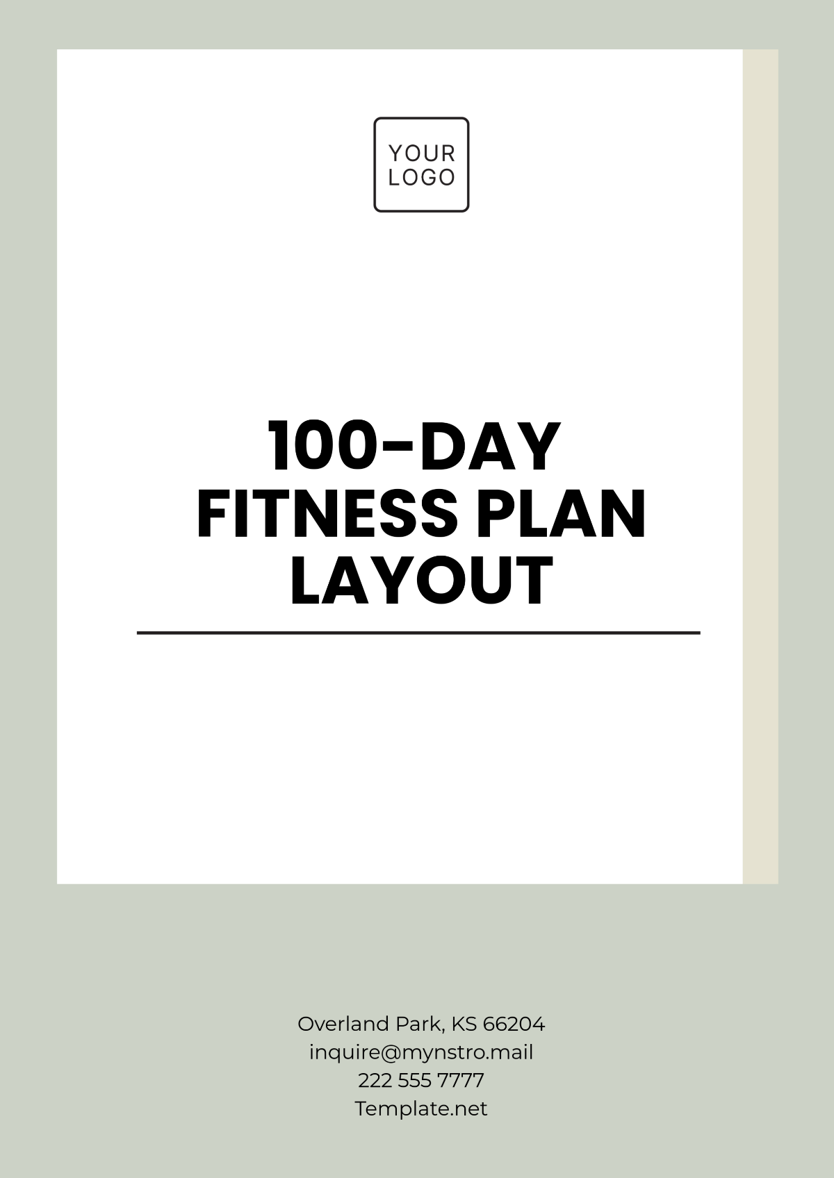 100-Day Fitness Plan Layout Template - Edit Online & Download