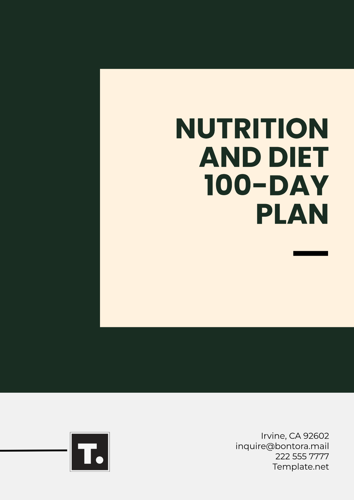 Nutrition and Diet 100-Day Plan Template - Edit Online & Download