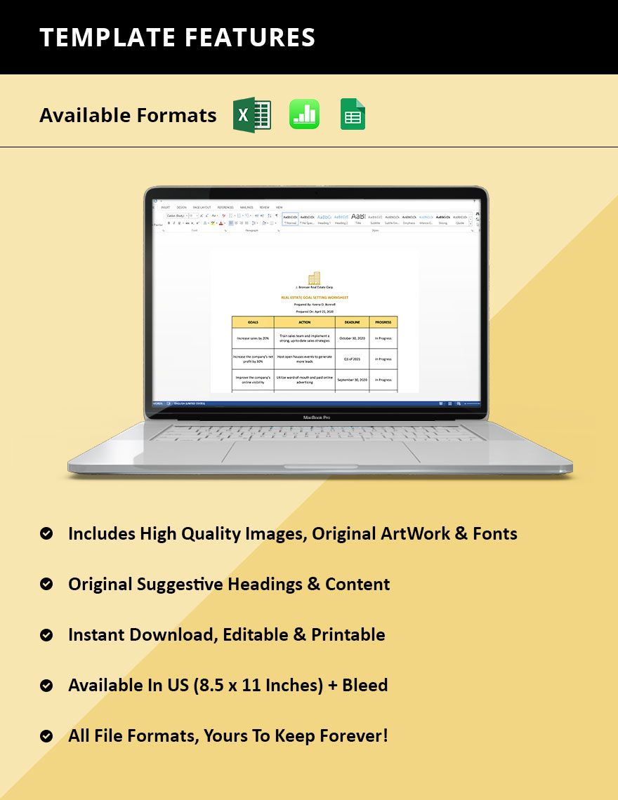 Real Estate Goal Setting Worksheet