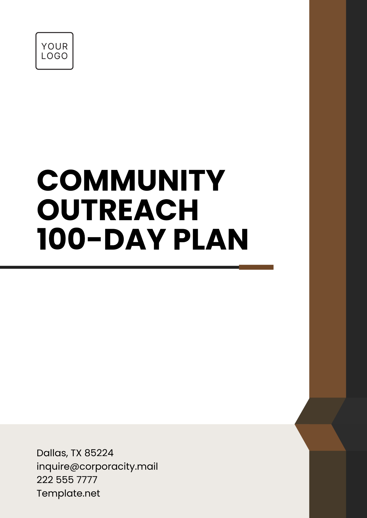 Community Outreach 100-Day Plan Template - Edit Online & Download