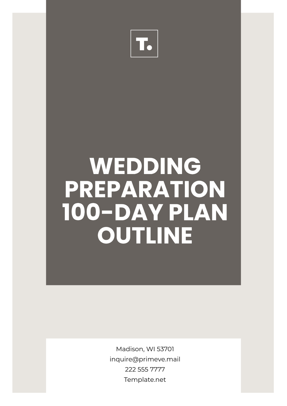 Wedding Preparation 100-Day Plan Outline Template - Edit Online & Download